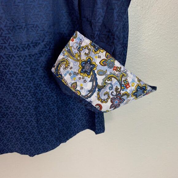 Resistol Lipizzaner Blue Aztec Western Button Up Shirt Size Small - Picture 5 of 8